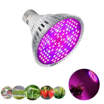 China Seed Starting 100W Led To Grow Light Bulb E27 Full Spectrum Plant Bulb With 128 LEDs For Indoor Plants Greenhouse Greenhouse Veg Succulent Flower for sale