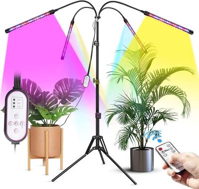 China Seed Starting Wenyi Wholesales Portable Full Spectrum Grow Light 4 Head Dimming Control Indoor Floor LED Plant Lamp With Tripod Stand for sale