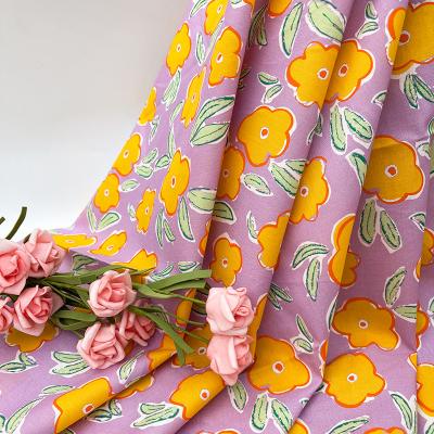 China Custom Fabric Shrink-Resistant Poplin 100% Cotton Material Price By The Yard Wholesale Digital Print Fabric For Girl's Dress for sale