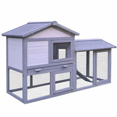 China Breathable Wooden Rabbit Nest Roof White Sloped Waterproof Cage For Poultry Safety Customization for sale