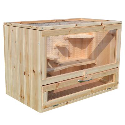 China Small Breathable Wooden Totoro Chinchilla Pet Hamster House Hut Animal Cage for sale