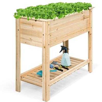 China CLASSIC Popular Raised Bed Garden Planter Box With Storage Shelf for sale