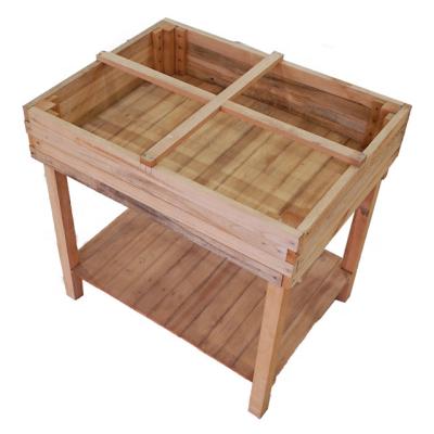 China Solid Wood Planter Box Garden Rectangle Wooden Succulent Storage Box and Roof Waterproof Flower for sale