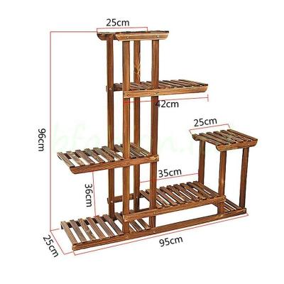 China Breathable Wood Plant Stand 5 Tier Planter Stand Decorative Flower Pot Shelf Holder USA for sale