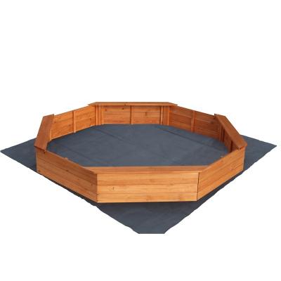 China Large Eco-Friendly Materials Interactive Outdoor Backyard Kids Play Sand Bitten Wooden Boat Sandbox for sale