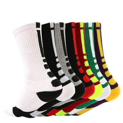 China Breathable Crew Socks For Men's Sports Socks Knee High Shock Absorption Non-slip Ventilation Cushioned Sports Socks for sale