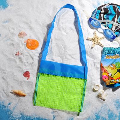 China Large Size Washable Sea Shell Collector Toy Bag Sand away Mesh Bag Toys Organizer Mesh Beach Tote Bag Kids for sale