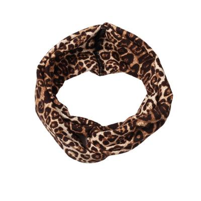 China Leopard-Copy Hairbands Women's Wicking Elastic Cotton Stretch Headbands Yoga Cooling Headband Sweat Head Bands for sale