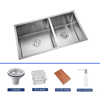 Chine 1.2mm Thickness Brushed Stainless Steel Undermount Sink For Kitchen à vendre