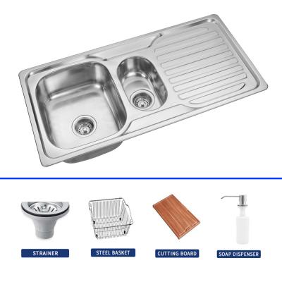 중국 1 Bowl Topmount Kitchen Sink With 3 Faucet Holes Topmount Installation 판매용