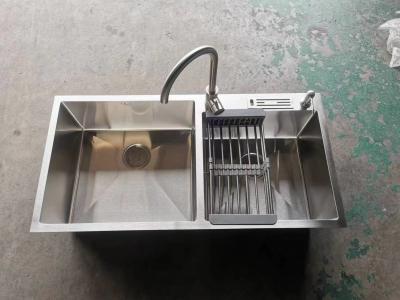 China Series 304 Stainless Steel Handmade Sink Double Bowl Topmount Installation For Kitchen for sale