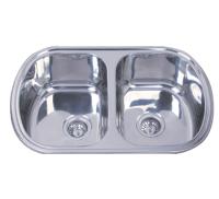 China 180MM Stainless Steel Double Bowl Sink With Rounded Corners Drop In for sale