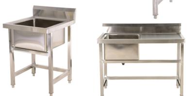 Κίνα Topmount Handmade Stainless Steel Sink Stand For Hotel Freestanding Table προς πώληση