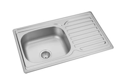 中国 クロムのニッケルDrainboard 22のゲージが付いている単一ボールの台所の流し 販売のため