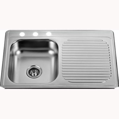 中国 流しのDrainboard 3蛇口穴が付いている単一ボールのTopmountの台所の流し 販売のため