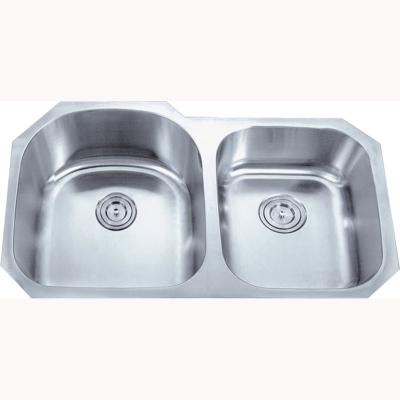 中国 One Piece 304 Stainless Steel Double Bowl Sink Kitchen Bar 販売のため