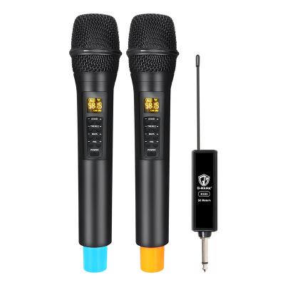 China Handheld Karaoke 2 Wireless Microphone Handheld Microphone MIC In Stock Rough Shipping for sale