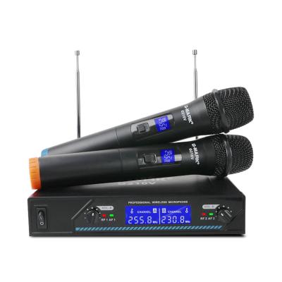 China VHF Wireless Dual Channel Handheld Snap Match Microphone MIC Easy Microphone Use For Anyway for sale