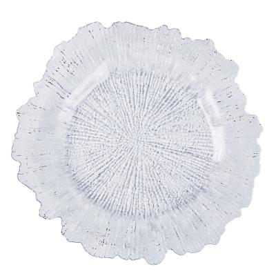 China Disposable HY Acrylic Clear Wedding Decoration  Plastic Dishes Plates  Dinner Disposable Plates Charger Plates for sale