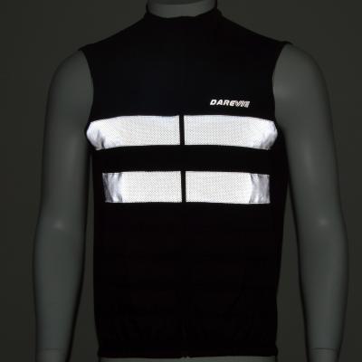 China Custom Antibacterial Modern Black Sportswear Fleece Wind Reflective Warm-preserving Thermal Windproof Cycling Vest for sale