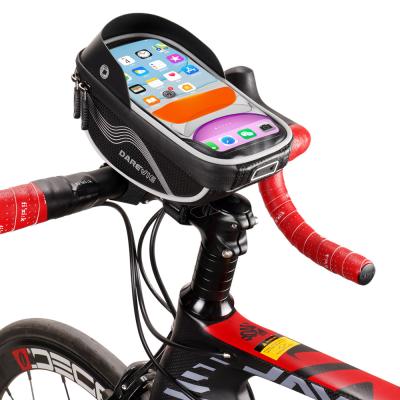 China Darevie Hot Selling Anti-water Resistance Anti-water Phone Mount Bag Bicycle Scooter Front Handle Bar Bike Cycling Bags for sale