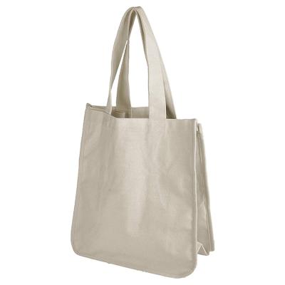 China Custom large size printed eco friendly simple design promotion cleavage tote white cotton canvas bag for sale