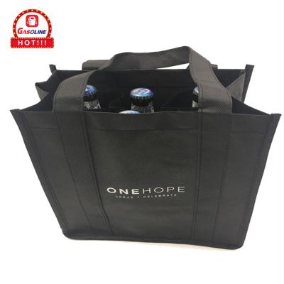 China Reusable Eco Friendly Durable Custom Woven Fabrics Shopping Bag Promotional Strong Wine Bottles Non 4 or 6 Carry Package Tote Bags for sale