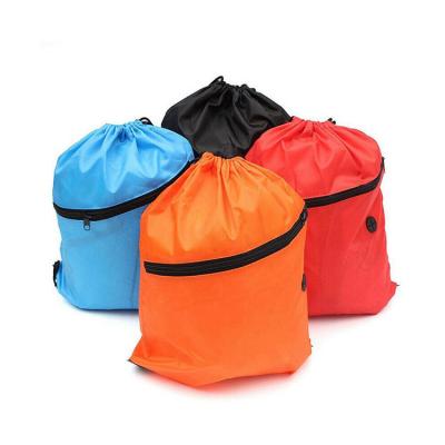 China Eco Friendly Custom Logo Printed Cheap Eco Gift Sports Travel Carry Polyester Fabric Drawstring Bag for sale