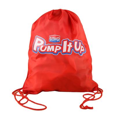 China Logo Printing Customized Cheap Portable Eco Friendly Polyester Fabric Drawstring Bag for sale