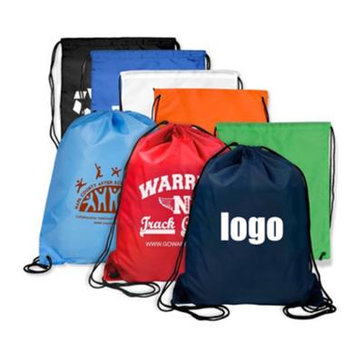 China eco friendly recyclable drawstring bag, cheap custom drawstring bags, foldable drawstring polyester bag for sale