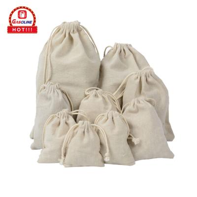 China Eco Friendly Promotion Custom Logo Printed Natural Cotton Dust Shoe Covers Drawstring Gift Packing Canvas Bags for sale