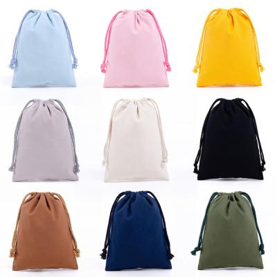 China Wholesale Reusable Retail Eco-Friendly Promotion Cotton Jewelry Gift Custom Logo Printed Tote Drawstring Bags for sale