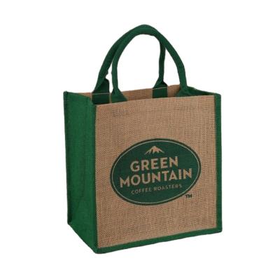 China Custom Eco-Friendly Reusable High Quality Waterproof Jute Sack Printing Burlap Printing Burlap Tote Bag for sale