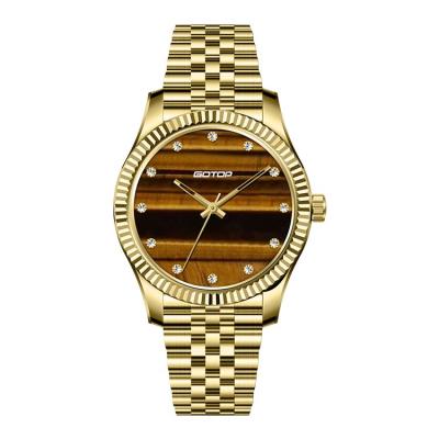 China High Quality Elegant Women Watch Diamond Dial Watch Women Wrist Automatic Date Stick Stone for sale