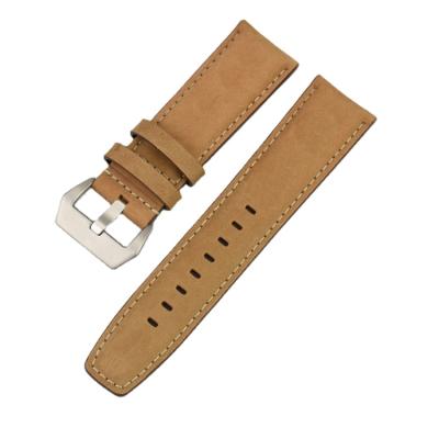 China Custom Leather 24Mm Genuine Handmade Crazy Horse Leather Strap Quick Release Watch Band Strap Exquisite Workmanship Cow Leather for sale