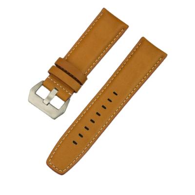 China Custom Made Bulk Wholesale Handmade Exquisite Italian Calfskin Watch Band Strap Genuine Leather Workmanship Strap for sale