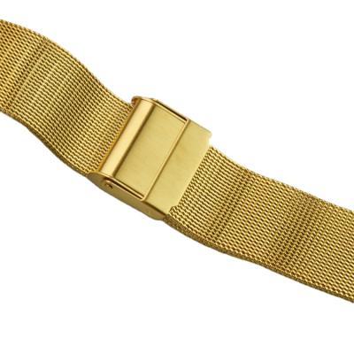 China 18mm Width Milanese Watch Band 316L Stainless Steel Mesh Band Gold 18mm Milanese Loop Waterproof Quick Release Watch Strap for sale