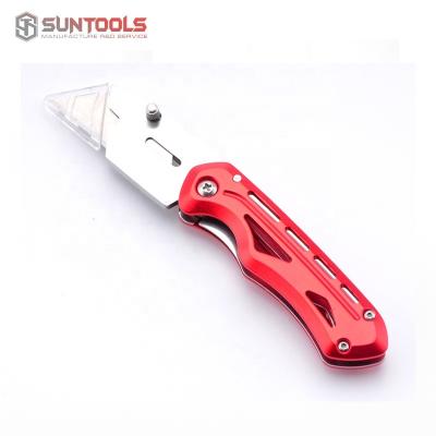 China Quick-Change Premium Quality Aluminum Handle Folding Cutter With Variable Blades Utility Knife for sale