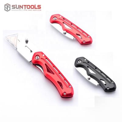 China Wholesale Professional Custom Foldable Aluminum Alloy Easy Handle Universal Carry Folding Cutting Utility Knife for sale