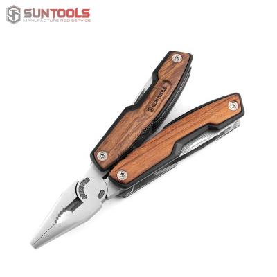 China MULTI FUNCTIONAL Suntools 12 In 1 Handle Stainless Steel Multi Function Wood Pocket Portable Hand Tools Pliers for sale