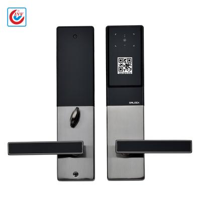 China Apartment Hotel Hotel Door Lock with QR Code and RFID Card Unlocking Function for sale