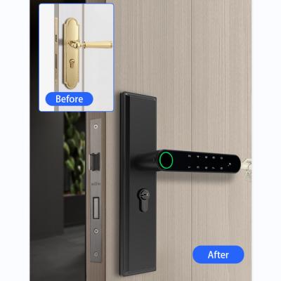 China Zinc Alloy Easy Install Lock Open Handle Disposable App Fingerprint Code Lock for sale