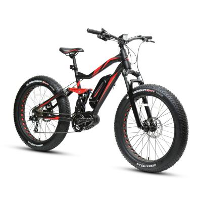 China Aluminum alloy 26 fat tire e bike full suspension electric mountain bike for sale