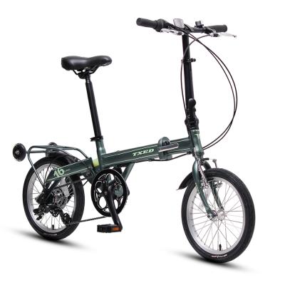 China Cheapest 16 Inch Mini Folding Bicycle Three Fold Street Bike Foldable Bike for sale