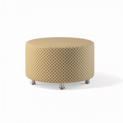 China (Other) Cocktail Table Adjustable Round Cream Padded Leather Ottoman Ottoman With Storage for sale