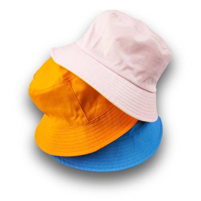 China JOINT 100% Cotton Low Cotton Kids Cute Bucket Hat Moq Logo Children Hat Custom Made Reversible for sale