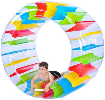 China Outdoor Water Fun Kids Poolside Colorful Inflatable Water Wheel Roller Float, a fun float for lakes and swimming pools. for sale