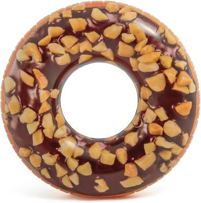 China Easy Chocolate Inflatable Nutty Donuts Swim Ring For Adults With Environmental PVC Material for sale