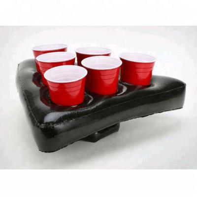 China Sales Factory Inflatable Beer Cup Holder Hat, Inflatable Triangle Hat With Ping Pong for sale