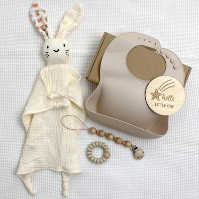 China PORTABLE Organic Cotton Bunny Comforter 5PCS Baby Gift Set For Newborn for sale